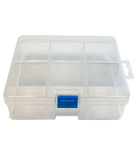 Pequeña caja de herramientas de plástico con divisores extraíbles, caja  organizadora de piezas pequeñas transparentes de 15 compartimentos, caja de
