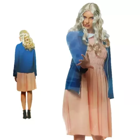 Disfraz Psíquica Azul y Crema Talla M para Carnaval y Halloween