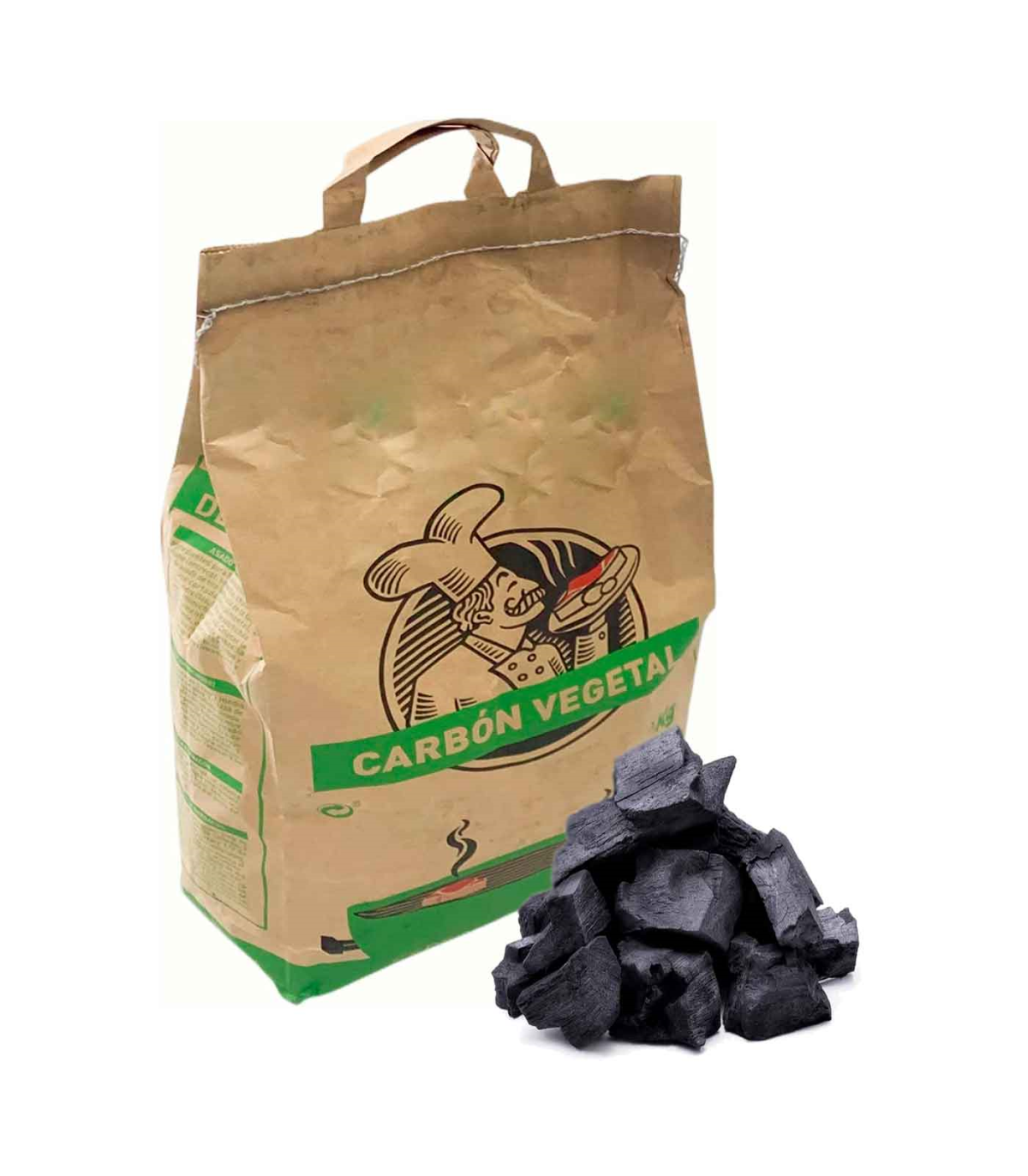 Tradineur - Saco de 5 kg de Carbón Vegetal - Ideal para la barbacoa al aire  libre - Está elaborado con madera de quebracho 100%