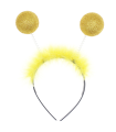 Tradineur - Diadema infantil con antenas y bolas amarillas, accesorios para disfraz de abeja, carnaval, halloween, cosplay, fiesta, niños, negro y amarillo, modelo aleatorio