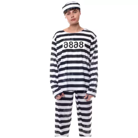 Disfraz Presidiario Rayas Unisex Talla M para Carnaval y Halloween