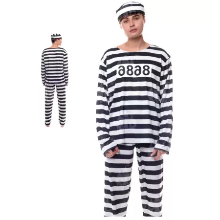 Disfraz Presidiario Rayas Unisex Talla M para Carnaval y Halloween