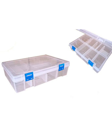 Caja organizadora con separadores, 2 niveles, 16 compartimentos, plástico,  almacenaje de tornillos, tuercas, accesor