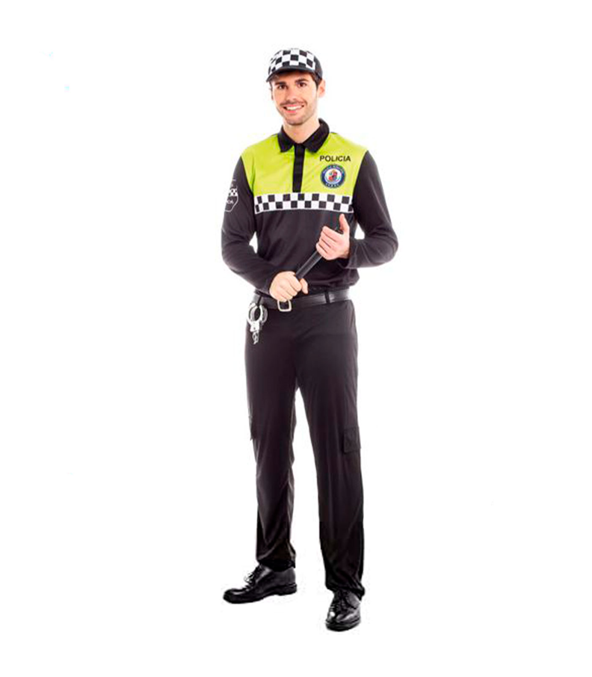 confiar Amabilidad Artista Tradineur - Disfraz de policía adulto, agente policía local, fibra  sintética, incluye camiseta, pantalón, gorra y cinturón, carn