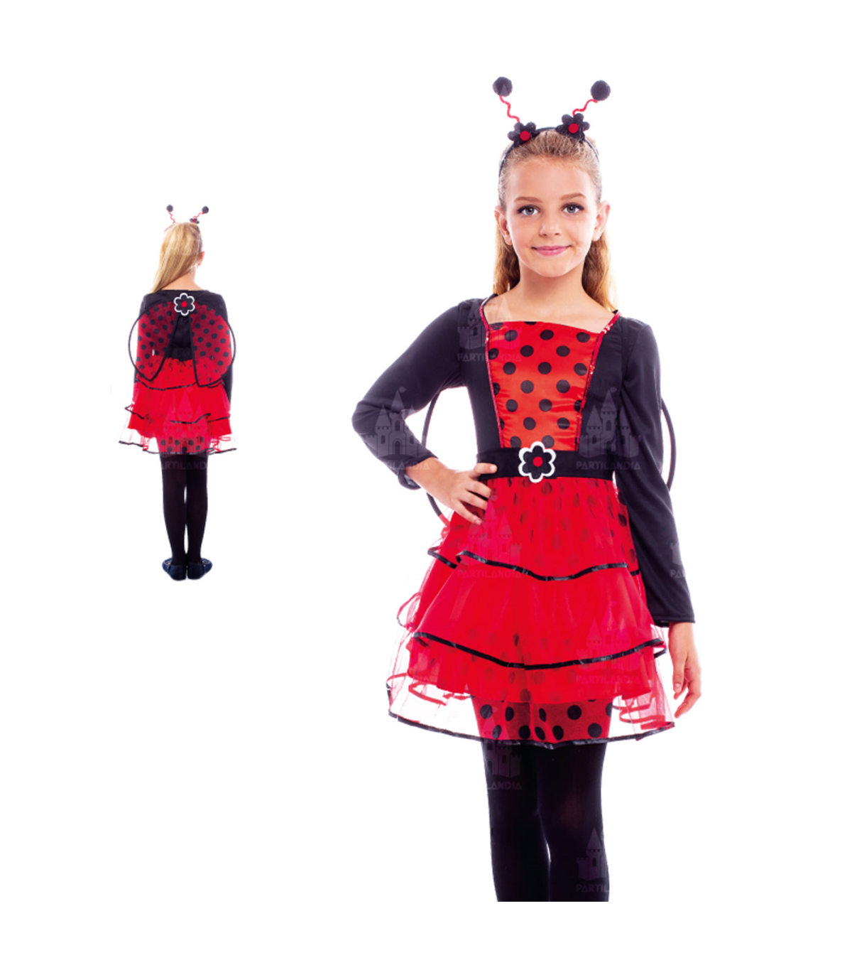 cuchara en voz alta Napier Disfraz mariquita infantil, fibra sintética, incluye vestido, diadema y  alas, carnaval, halloween, cosplay, fiestas, niñas (5-6