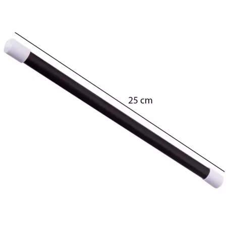 Clásica varita de mago de color negra con bordes blancos para niños, para combinar con disfraces para jugar. Tamaño: 25 x 1 x 1