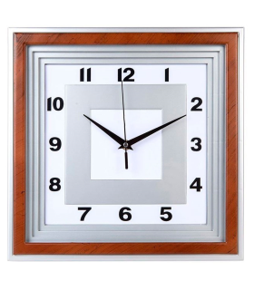 Tradineur - Reloj de pared de madera redondo con números grandes