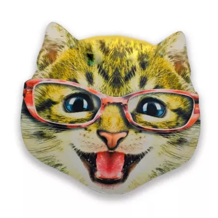 Careta de gato con gafas, foam, para niños para combinar con disfraces para carnaval, halloween y celebraciones. Tamaño: 34 x 34