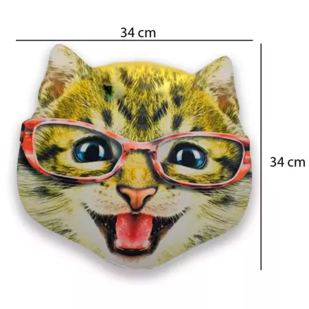 Careta de gato con gafas, foam, para niños para combinar con disfraces para carnaval, halloween y celebraciones. Tamaño: 34 x 34