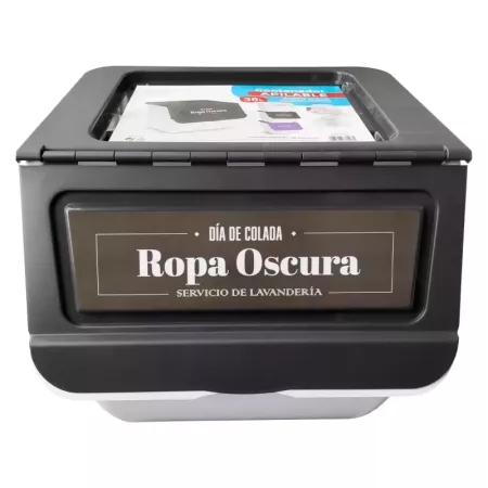 Contenedor apilable de plástico con ruedas, organizador de ropa sucia, caja de almacenamiento para colada (Ropa oscura, 36 litro Contenedor apilable de plástico con ruedas, organizador de ropa sucia, caja de almacenamiento para colada (Ropa oscura, 36 litro
