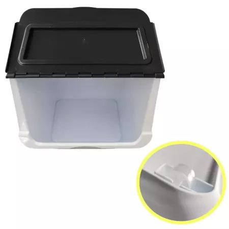 Contenedor apilable de plástico con ruedas, organizador de ropa sucia, caja de almacenamiento para colada (Ropa oscura, 36 litro Contenedor apilable de plástico con ruedas, organizador de ropa sucia, caja de almacenamiento para colada (Ropa oscura, 36 litro