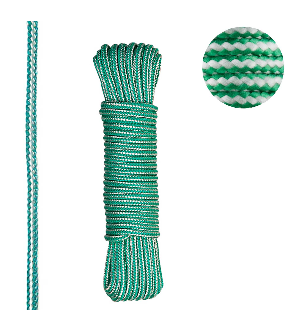 Tradineur - Cuerda trenzada de polipropileno, madeja de cordón resistente para tendedero, colgar uso interior y exterior (