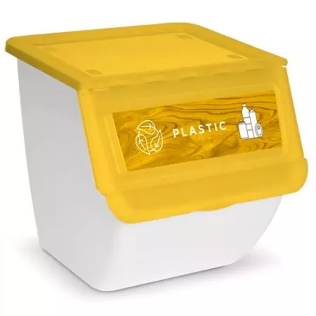 Contenedor con ruedas apilable, plástico, organizador de basura, caja de almacenamiento de residuos, reciclaje (Plástico, 36 lit Contenedor con ruedas apilable, plástico, organizador de basura, caja de almacenamiento de residuos, reciclaje (Plástico, 36 lit