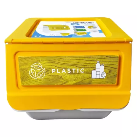Contenedor con ruedas apilable, plástico, organizador de basura, caja de almacenamiento de residuos, reciclaje (Plástico, 36 lit Contenedor con ruedas apilable, plástico, organizador de basura, caja de almacenamiento de residuos, reciclaje (Plástico, 36 lit
