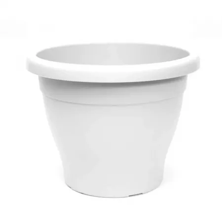 Maceta Pamex 6 L blanca con drenaje, 24,5 cm diámetro Maceta Pamex 6 L blanca con drenaje, 24,5 cm diámetro