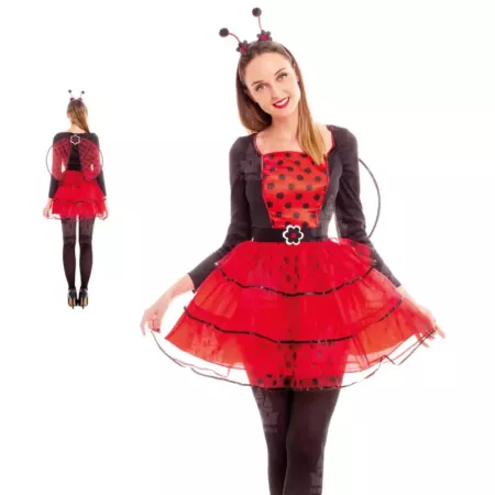 Disfraz Adulto Mariquita Talla L con Alas y Diadema
