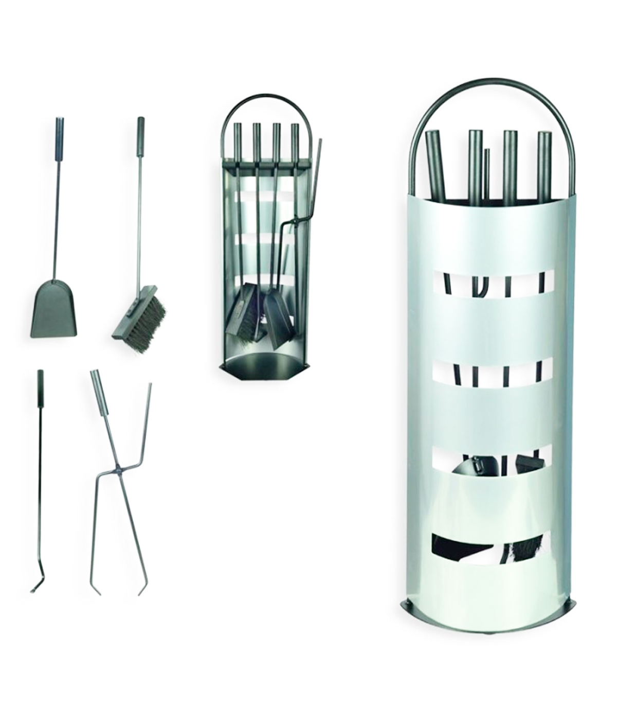 Set de 4 utensilios para chimenea con soporte, herramientas