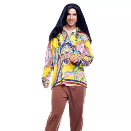 Disfraz Hippie Boy Adulto Talla S para Carnaval y Halloween