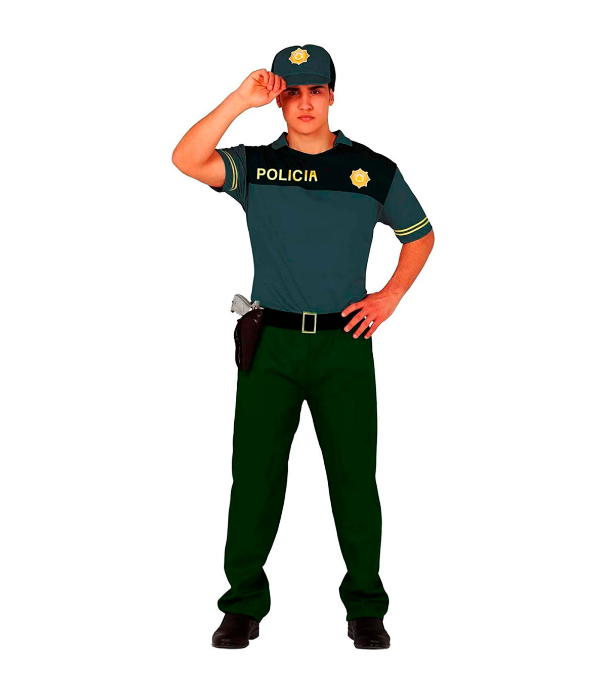 Tradineur - Disfraz de policía para hombre, manga corta, 100