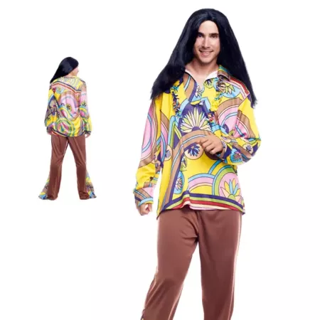 Disfraz Hippie Boy Adulto Talla S para Carnaval y Halloween