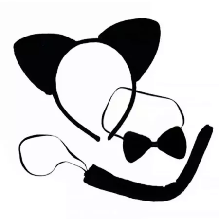 Set 3 Piezas Disfraz Gato Negro para Carnaval y Halloween