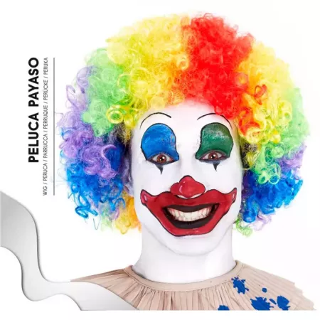 Peluca multicolor de payaso para jóvenes y adultos, complemetos de disfraces para carnaval, halloween u otras celebraciones. 29