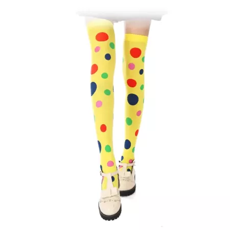 Medias de payaso amarillas para jóvenes y adultos, complemetos de disfraces para carnaval, halloween u otras celebraciones. 165/