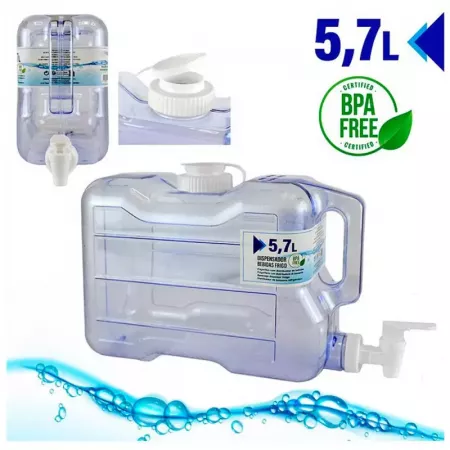 Dispensador de Bebidas 5,7L Reutilizable con Grifo y Asa Dispensador de Bebidas 5,7L Reutilizable con Grifo y Asa
