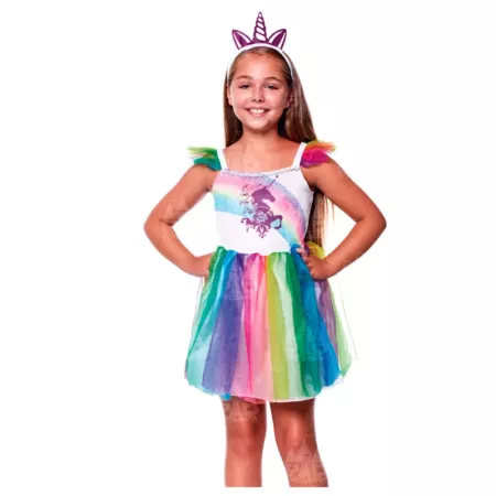Disfraz Unicornio Infantil 4-6 años con Vestido y Diadema