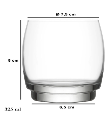 Tradineur - Set de 6 vasos de cristal modelo Adora, base gruesa, aptos  para lavavajillas, servir cócteles, cerveza, refrescos