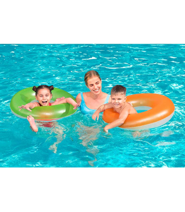 Tradineur - Colchoneta hinchable arcoiris, 2 cámaras de aire, vinilo  resistent. Ideal para verano, disfruta de la piscina y play