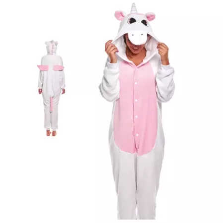 Disfraz Unicornio Pijama Unisex Rosa Talla L con Capucha