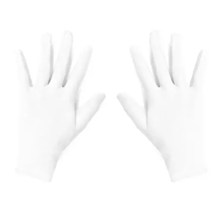 Guantes cortos para disfraz, 100% poliéster, accesorio de carnaval, halloween, cosplay, fiestas, cumpleaños (Blanco, adulto, tal