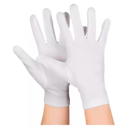 Guantes cortos para disfraz, 100% poliéster, accesorio de carnaval, halloween, cosplay, fiestas, cumpleaños (Blanco, adulto, tal