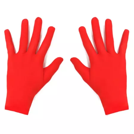 Guantes cortos rojos infantiles 100% poliéster para fiesta