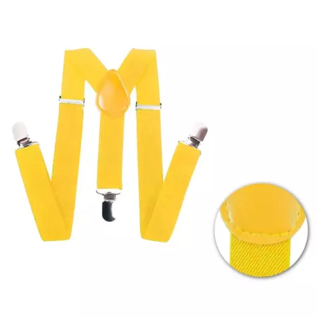 Tirantes de color amarillo para jóvenes y adulto, complementos para carnaval, halloween y celebraciones. 35,5 x 12 x 1 cm