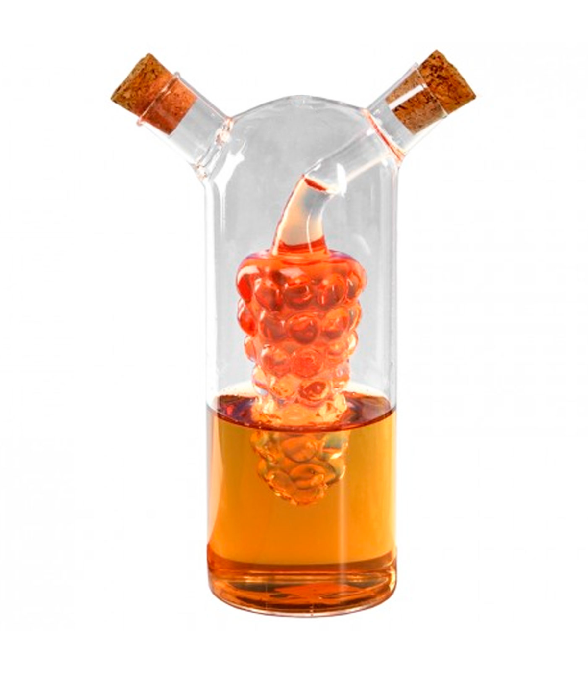 Tradineur - Aceitera de cristal a rayas con pulverizador de spray,  dispensador rellenable para aceite, vinagre, aliñar ensaladas