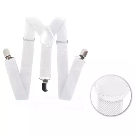 Tirantes de color blanco para jóvenes y adulto, complementos para carnaval, halloween y celebraciones. 35,5 x 12 x 1 cm