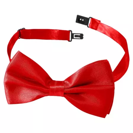 Tradineur - Pajarita raso para disfraz, 100% poliéster, accesorio de carnaval, halloween, cosplay, fiestas, cumpleaños (Rojo, ad