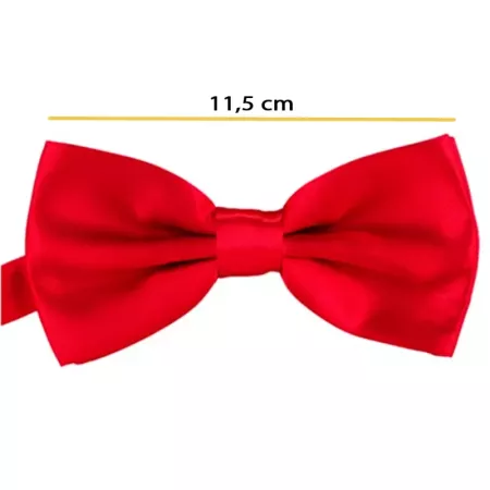 Tradineur - Pajarita raso para disfraz, 100% poliéster, accesorio de carnaval, halloween, cosplay, fiestas, cumpleaños (Rojo, ad