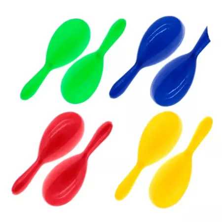 Tradineur - Maracas de color surtido para niños, complementos para carnaval, halloween y celebraciones - 19 x 6 x 6 cm