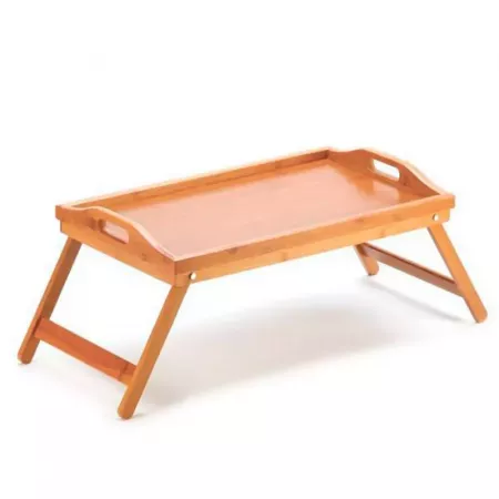 Mesa bandeja plegable de bambú ecológico con asas 50x30 cm Mesa bandeja plegable de bambú ecológico con asas 50x30 cm