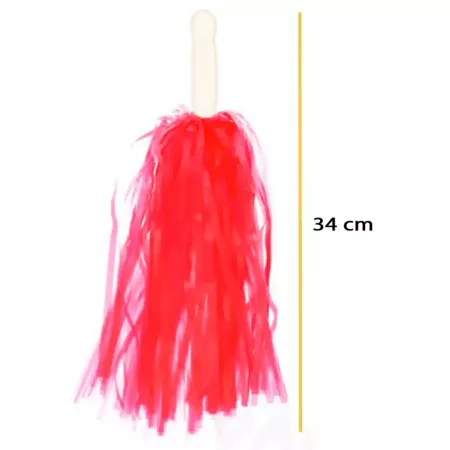 Pompones de Animadora Rojos 34 cm | Fiesta y Carnaval Adulto Pompones de Animadora Rojos 34 cm | Fiesta y Carnaval Adulto