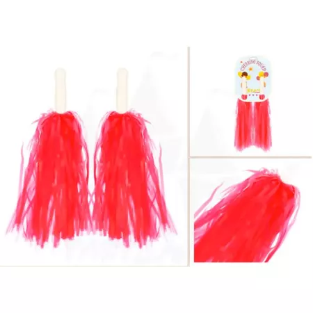 Pompones de animadora de plástico, deporte, complemento de disfraz, carnaval, halloween, cosplay, fiesta, baile, adulto, 34 cm,