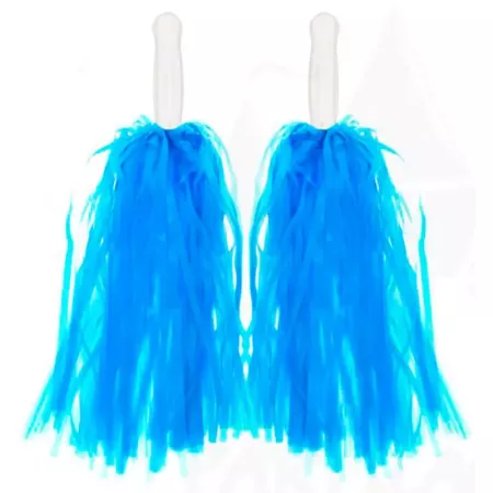 Pompones de animadora, plástico, deporte, complemento de disfraz, carnaval, halloween, cosplay, fiesta, baile, adulto, 34 cm, az