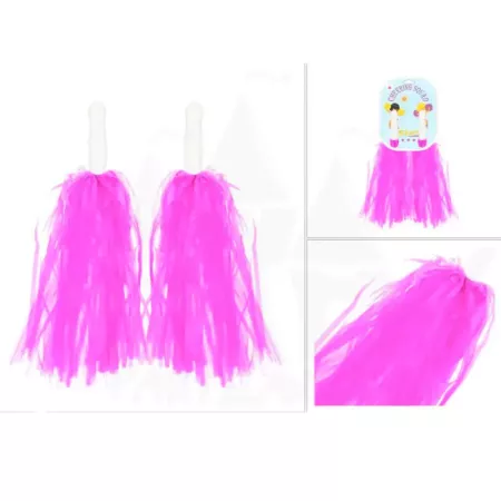 Pompones para animadora, plástico, deporte, complemento de disfraz, carnaval, halloween, cosplay, fiesta, baile, adulto, 34 cm,