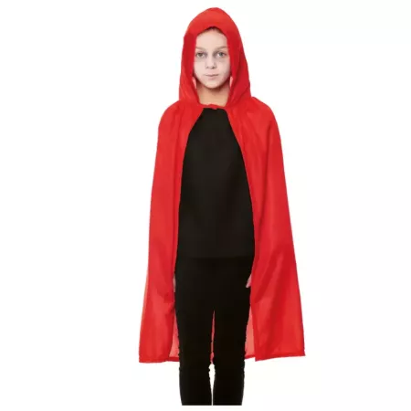 Capa Infantil Roja con Capucha 90 cm para Disfraces Carnaval