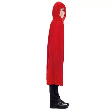 Capa Infantil Roja con Capucha 90 cm para Disfraces Carnaval