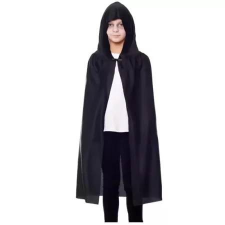 Capa Infantil Vampiro Negra con Capucha Carnaval 90 cm