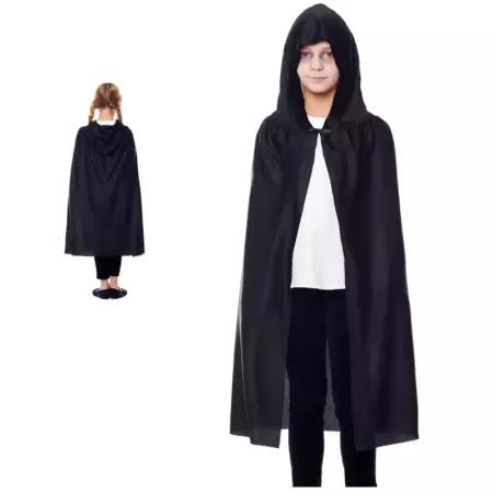 Capa Infantil Vampiro Negra con Capucha Carnaval 90 cm